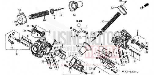 CARBURETOR (COMPONENT PARTS) VT1100C22 de 2002